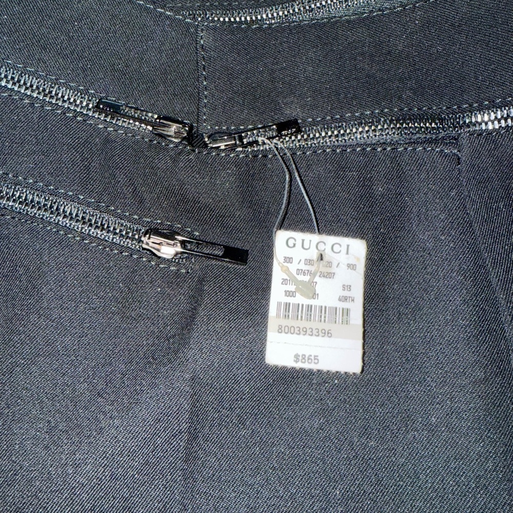 Gucci Charcoal Zippered Pants